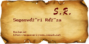 Segesvári Róza névjegykártya